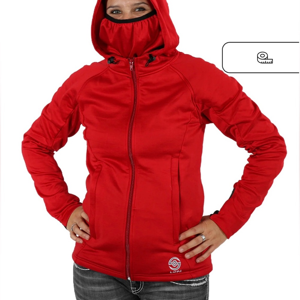 Loki Women’s Tech Hoodie Versacuff Size S in Red